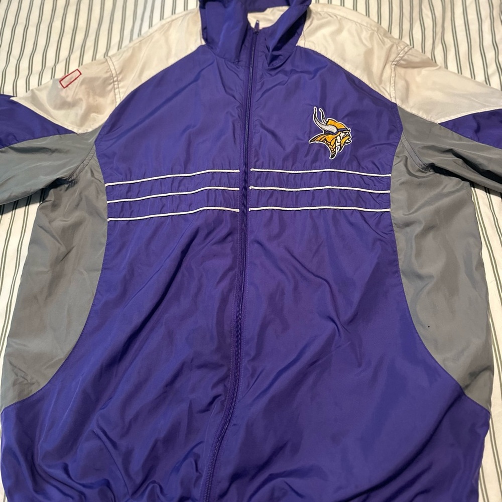 Men's Purple and Gray Minnesota Vikings Jacket - Large